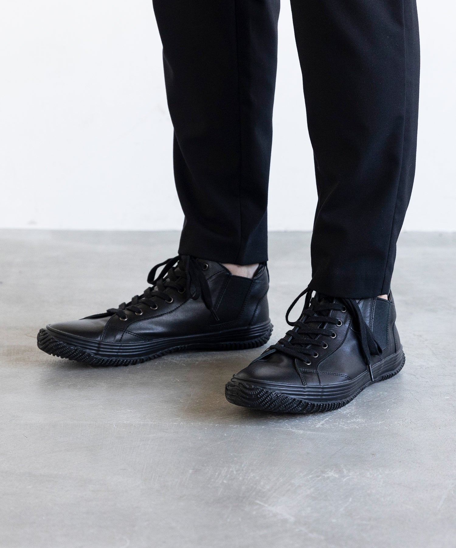 SP-442 Black/Black | 国産ハンドメイド スニーカー スピングル